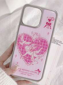 1pc Luxury Limited Edition Valentine's Day Soft Cupid Heart Phone Case, Compatible With IPhone 13, 14, 15, 17 Pro, 16 Pro Max, Embossed Craft High-End Quality, Sweet & Cool Full Coverage Anti-Drop Hard Shell