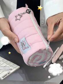 1个鱼形面粉袋铅笔盒和1个面包狗蛋糕铅笔盒，可爱化妆包，学生返校文具袋，大容量收纳袋，铅笔盒，铅笔袋，房间装饰，万圣节装饰，秋季装饰，圣诞节和万圣节装饰品