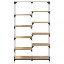 Larryhot Libreria rovere artigianale 100 x 32 x 170 cm Legno multistrato, Facile da assemblare, dall'estetica elegante e raffinata, pratica per riporre gli oggetti, la scelta ideale per l'organizzazione e la decorazione domestica - Castano - Visualizzare 5