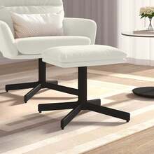 Poggiapiedi vidaXL in velluto color crema/bianco, 60x60x36 cm. - Beige - Visualizzare 2