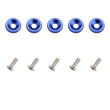 10件套发动机舱装饰螺栓，M6铝制紧固件螺丝套装，带螺栓的铝制保险杠垫圈，发动机舱装饰紧固件套装，保险杠垫圈螺栓，前大灯，后备箱发动机舱装饰，保险杠垫圈螺栓，适用于大多数车辆的替换装饰螺丝 - 彩色 - 查看 14