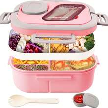 1个保温便当盒，双层午餐盒，早餐杯，防漏汤盒，适用于工作、旅行、户外野餐、学校，适合盛放三明治、水果、零食和沙拉蔬菜。 - 彩色 - 查看 11