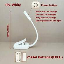 1pc Bedside Reading Light, Eye-Caring Adjustable Clip-On Reading Lamp, 3 Color Temperatures, Lightweight & Portable, Perfect Gift For Book Lovers, Mini Clip-On Reading Light (Battery Powered, Batteries Not Included), Book Light, Reading Lamp, Reading, Interesting Gift, Gift For Book Lovers, Book Accessories, Bedroom Light - Reading Lamp - View 11