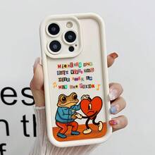 Heartbeat Frog B-Bad B-BunnyS Creative Design Phone Case for  17/16e/16/15/14/13/12/11 Mini/Pro/Max/Air/X/XR/XSMAX/8/7 Plus Shockproof Soft Adhesive Case - Blanco - Ver 3