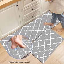 Juego de Alfombras de Tapete de Cocina de Antideslizante - 2PCS Alfombrillas de Cocina Impermeable, Resistente a Manchas y Aceite, Secado Rápido, para Cocina, Juego de Alfombras de Cocina de 2 Piezas con Alfombras de Corredor, Juego de Alfombras y Tapetes de Cocina Antideslizantes, Tapetes Lavables (40*60cm+40*120cm) - Gris - Ver 5