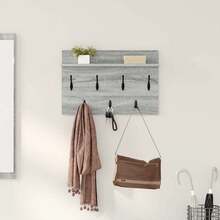 Larryhot Appendiabiti a muro Grigio Sonoma 60 x 40 x 12 cm, Facile da assemblare, dall'estetica elegante e raffinata, pratica per riporre gli oggetti, la scelta ideale per l'organizzazione e la decorazione domestica - Grigio - Visualizzare 1