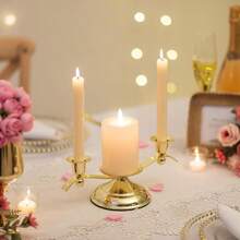 Unity Candle Holder For Wedding Ceremony Set - 3 Arm Metal Gold Candle Stand For Pillar Taper Candlestick Unity Candles Centerpiece Decor Bride Reception Anniversary Decoration Gift - Gold - View 4