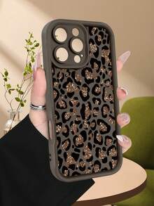 Funda de teléfono minimalista y gruesa a prueba de caídas, diseño con estampado de leopardo en tono dorado brillante, look elegante y moderno, protección para cámara, ideal para mujeres, regalo perfecto para ocasiones especiales, compatible con Apple 17/16/15/14/13/12/11/Pro/ProMax,compatible con Galaxy A34/A35/A54/A55,Galaxy S20/S21/S22/S23/S24/S25 Ultra/Plus,compatible con Moto/Galaxy/Redmi/Honor/OPPO Soft - Marrón - Ver 2