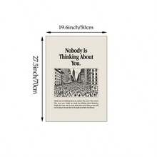1pc Minimalist Wall Art Picture "Nobody Is Thinking About You" Prints Canvas Paintings Modern Typography Posters Anti-Anxiety Motivational Quote Decor For Living Room Bedroom Kitchen Office Room Decor Gift For Self-Care Lovers Framed/Unframed - Multicolor - View 13
