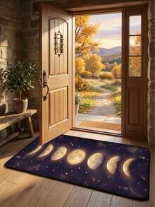 1pc Artistic Christmas Deer & Christmas Tree Velvet Hallway Carpet, Living Room, Dining Room, Study, Bedroom, All Season Carpet, New Arrival, Hot Selling, Machine Washable, Velvet Material, Skin-Friendly Soft, Christmas Gift, Celebration, Party Supplies, Christmas Decoration, Unique Home Decor