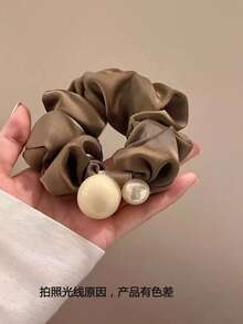 1/3 极简珍珠发圈，优雅缎面多功能马尾辫发饰，发圈头饰