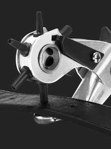 Multifunctional Round Hole & Flat Hole Manual Puncher, Leather Hole Punch Tool, Suitable For Year-End Promotion, Singles' Day, Halloween Promotion, Etc. - Red - View 5