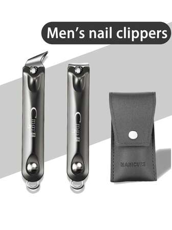 2 pezzi Set di Tronchesine per Unghie Ultra Affilate, Tronchesine per Unghie in Acciaio Inossidabile Multifunzionali, Set per Manicure e Pedicure, Strumenti di Grooming Portatili, Forbici per Unghie/Unghie dei Piedi di Qualità Professionale Unisex