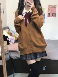 Women Cardigans - Brown - View 2