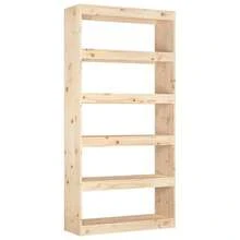 Larryhot Estantería/divisor de espacios madera de pino 80x30x167,4 cm, Fácil de montar, elegante y hermoso, y conveniente para almacenar artículos, es una opción ideal para el almacenamiento y la decoración del hogar. - Marrón - Ver 3