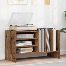 vidaXL Schallplattenschrank mit Ablage, Antikholz, 78,5 x 35 x 45 cm - Braun - Übersicht 1