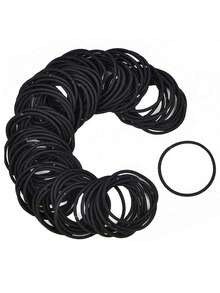 20pcs Black High Elastic Hair Ties, For Girls, Ponytail Holders - Black - View 3