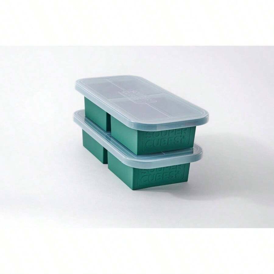 2 Cup Silicone Freezer Molds With Lids U2013 Soup For Freezing Lasagna, Leftovers, Soups, Sauces, Casseroles, Meal Prep Meals And More U2013 Aqua 2 - Pack - Cải xoăn + Gói 2 cái - Xem 1