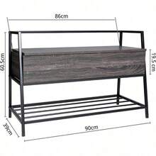 HOMEMAKE FURNITURE Banco de Alenamiento Banco de Zapatos Taburete de Cama Banco de Entrada con Caja de Alenamiento Abatible para Entrada Sala de Estar - Multicolor - Ver 3