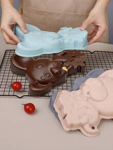 1 pieza Molde de silicona con diseño de ratón y queso, herramienta de repostería, molde para tartas, bandeja para mousse, molde para chocolate, mousse, gelatina y cera, herramienta de cocina - Multicolor - Ver 8