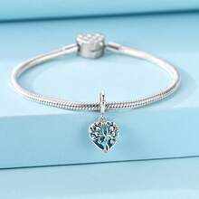 925纯银心形生命之树吊坠，可搭配原装手链项链，DIY家庭精美珠宝礼物 - KSC529 - 查看 3