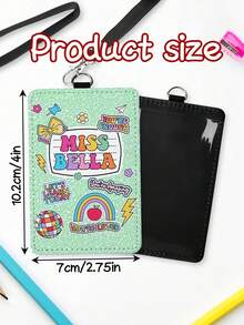 Anpassad personlig lärar-ID-kortshållare i äkta läder, lärarpresent, lärardagspresent, present till skolstarten, anpassad ID-kortshållare med skolmaterialtema, skolmaterialpresent till lärare, tryckt mönster, julklapp - Multifärgad - Visa 6