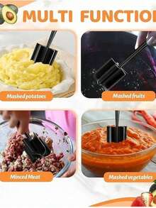 三合一手持式厨房多功能切肉刮刀搅拌铲烹饪助手 - 彩色 - 查看 8