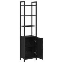 Larryhot Armadio per Libri Rovere Nero 40 x 24 x 161 cm, Facile da assemblare, dall'estetica elegante e raffinata, pratica per riporre gli oggetti, la scelta ideale per l'organizzazione e la decorazione domestica - nero - Visualizzare 5