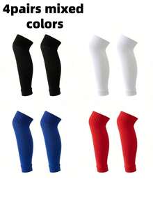 1/2/3/4 双装纯色足球过膝护腿套，透气吸汗足球护腿套 - 彩色 - 查看 12
