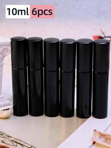 6PCS 10ML Portable UV Glass Refillable Perfume Bottle With Aluminum Atomizer Spray Bottles Sample Empty Containers
