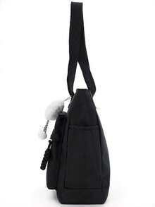 1个多色尼龙校园单肩包，新款日式手提包，大容量单肩包，质感上乘，多功能腋下包，返校季必备，简约大容量，可装笔记本电脑、平板电脑和学习用品，适合各种场合，自用或送礼皆宜。 - 黑與白 - 查看 4