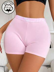 1件装女士舒适简约纯棉三角裤 - 粉色 - 查看 1