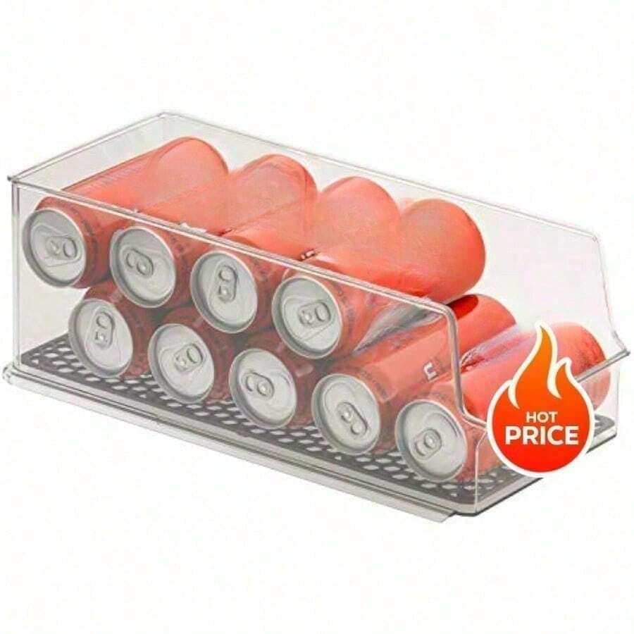 Contenedor Hexagonal para Nevera, Estante Alto para Almacenamiento y organización, soporta latas de Bebidas, Carnes, Productos y más, Transparente - 1 - Ver 1