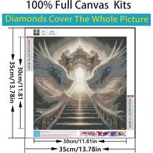 CSZPPQAF 5D Diamond Painting Kits For Adults, Angel Wings Diamond Art Kits For Adults Beginner, DIY Full Drill Diamond Dots Paint By Diamonds Gem Painting For Home Decor 13.7x13.7 Inch - JK870-B - 查看 6