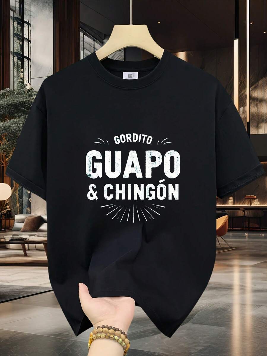 Camiseta de Algodón 100% para Hombre - Manga Corta, Cuello Redondo, Estampado Digital, Cómoda para Todas las Estaciones, Lavable a Máquina, Ideal para Salidas Diarias, Cuello Redondo, Diseño Circular, Camiseta Casual de Verano T-shirt Grungy psychedelic album cover with distorted eyes star and bold text "ENDLESS ST - Negro - Ver 1