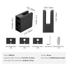 Pinces en verre - Glashalterung, noir, quadratique, laqué, 40 pièces, 8–12 mm - Voir 7