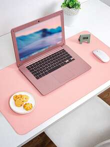 60cm X 30cm PU Leather Desk Mat, Non-Slip Mouse Pad, Waterproof Writing Pad, Suitable For Office & Home, Blue/Pink - Multicolor - View 13