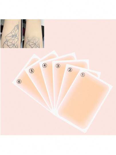 BUCICE 纹身遮盖胶带，隐形遮瑕贴，遮盖皮肤纹身疤痕，防水遮瑕贴，6片装（1包）