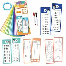 1set Math Games Cards For Kids Math Addition Subtraction Multiplication And Division Flash Cards,Multiplication Flashcards Division Learning Toys For Toddlers(Random Style)(Pen And Ring Color Random),Colors,Kids Educational Toys - Multicolor - View 10