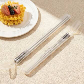 19/24 cm Baguettes en acier inoxydable 304 avec motif de dessin animé mignon, anti-dérapantes et anti-moisissure. Baguettes chinoises avec boîte de rangement portable. Lavables au lave-vaisselle, conviennent pour une utilisation en cuisine, en voyage, pour les pique-niques et le camping