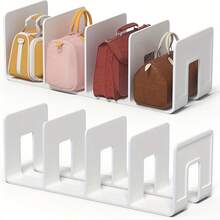 2cps Bag Storage Artifact, Wardrobe Divider, Bag Storage Rack/Layered Bag Rack Organization And Display Rack, All-In-One/Installation-Free - Desktop Book Information Classification Storage Rack - Suitable For Home Offices, Schools, Libraries - Durable Desktop Space-Saving Four-Grid Bookshelf - Multicolor - View 2