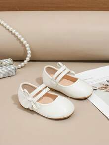 1 Pasang Sepatu Flat Kasual Modis Serbaguna untuk Anak Perempuan, Musim Semi/Musim Gugur - Putih - View 4