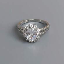VKHK 1pc Elegant Full Cubic Zirconia Decorated Ring Suitable For Women's Wedding Wear Gift - Diamond Ring - View 9