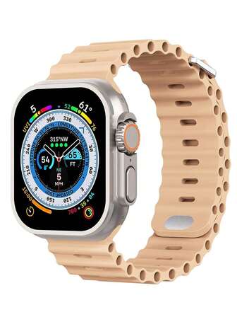 1pc Unisex Ocean-Themed Soft Silicone Sports Replacement Watch Band Strap Compatible With Apple Watch 38mm 40mm 41mm 42mm 44mm 45mm 49mm, Watch Ultra SE Series 8 7 6 5 4 3 2 1