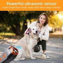 超声波驱狗器，高续航双头训狗器，便携式防吠装置，带双闪光灯 - 黑色 - 查看 3