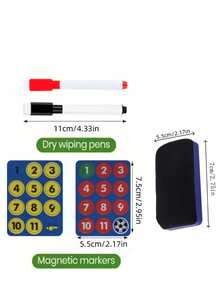 1 Set de Accesorios para Pizarra Táctica - Piezas Magnéticas de Baloncesto/Fútbol, Bolígrafo y Borrador para Pizarra Blanca - Multicolor - Ver 8