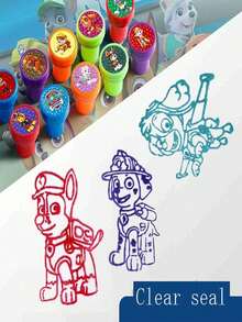 Paw Patrol 10枚/套汪汪队主题卡通印章，包含Chase、Skye、Rubble等角色图案。完美的生日派对礼物、学校奖励，非常适合生日和节日派对。 - 彩色 - 查看 3