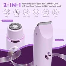 ماكينة حلاقة كهربائية 2 في 1، ماكينة تشذيب بيكيني لاسلكية للنساء، رؤوس قابلة للفصل، ملمس لطيف، تصميم مقاوم للماء للاستخدام الجاف والرطب، قابلة للشحن عبر USB، محمولة، لإزالة شعر خط البيكيني والإبط والساقين والجسم، أداة تنظيف الحواجب، ضروريات السفر، 400 مللي أمبير، إزالة الشعر الوجهي، ماكينة حلاقة كهربائية - متعدد الألوان - مشاهدة 4