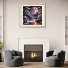 CSZPPQAF 5D Moon Landscape Diamond Painting Kits For Adults, Flowers Diamond Art Kits For Adults, DIY Full Drill Paint By Diamonds Diamond Dots Gem Painting For Home Decor 13.78x13.78 Inch - KM294-1 - 查看 5