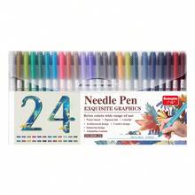 GuangNa 12/24-Colour Retro-Style Ink Pen, 0.5mm Nib, Delivering Smooth, Even Ink Flow. Ideal For Line Art, Doodling, Comic Design, Sketching And Outlining. Professional-Grade Art Supplies. - Multicolor - View 14